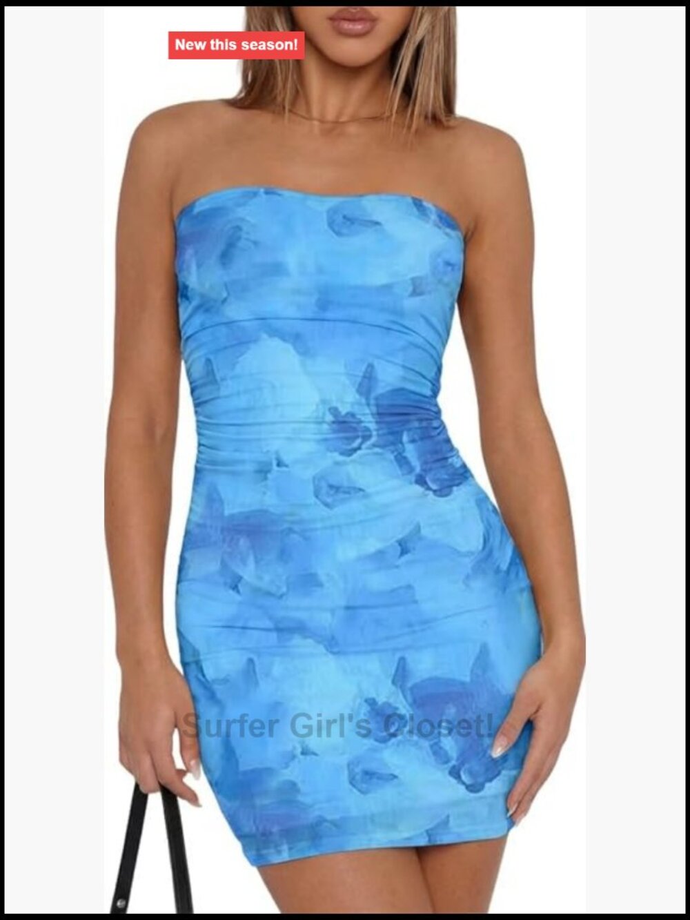 Strapless Bodycon Mini Dress Ruched Tube Top Club Party Night Out